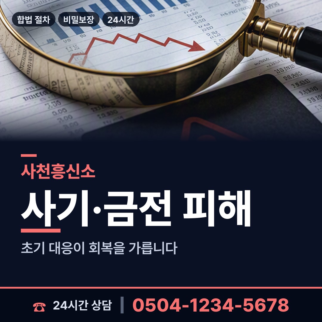사천 정동면 대여금회수 상담 안내